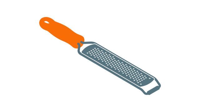 Orange Handle Zester Grater Kitchen Tool Isolated on White Background