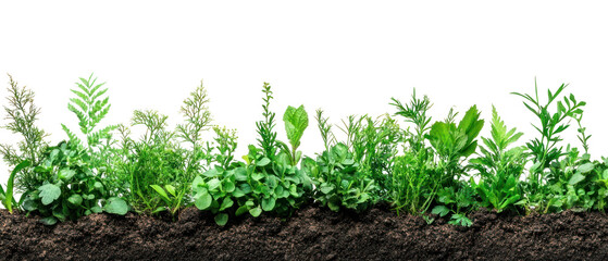 Fototapeta premium PNG Soil border plants background nature.