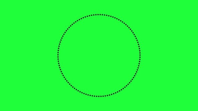 Dotted circle outline animation for border frame on green screen