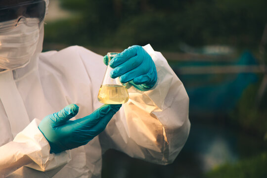 Close-up water inspection and laboratory analysis supporting clean water protection.
