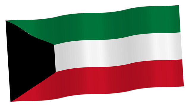 vector flag of Kuwait wind wavy