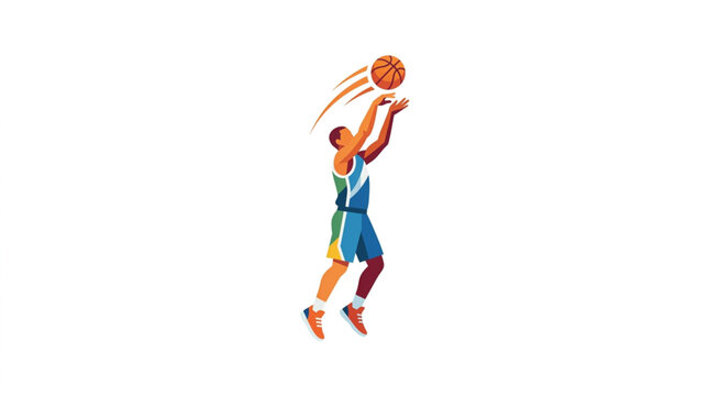 Basketball player jumping to shoot the ball during a game.
