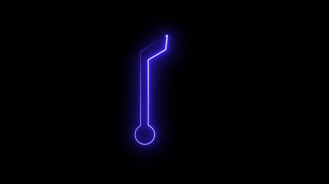 Neon music icon concept. neon glowing single musical note icon abstract design .Neon Music Icon in Futuristic Glow. Futuristic Sound wave Symbol.Blue neon music and black background