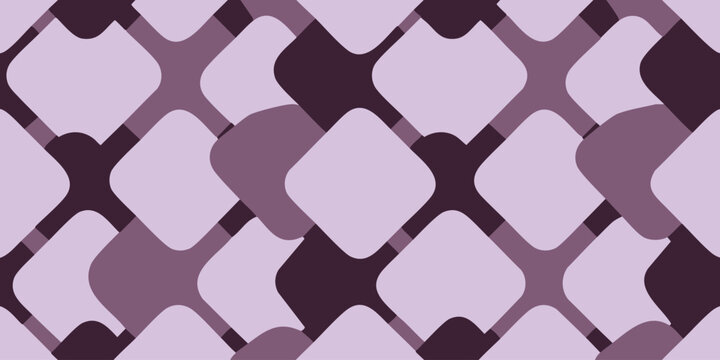 Geometric shapes create a pattern on a purple background with abstract design