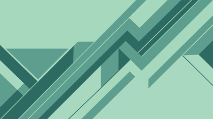 Fototapeta premium Geometric abstract background in shades of green.