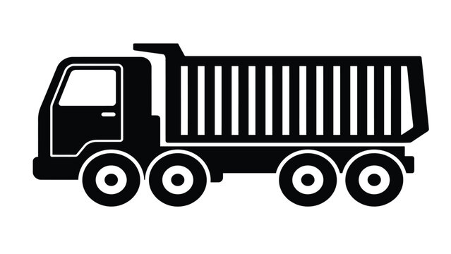 Dumptruck silhouette represents heavy construction machinery for site logistics.