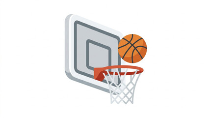 Basketball hoop and ball in motion. © Byebye