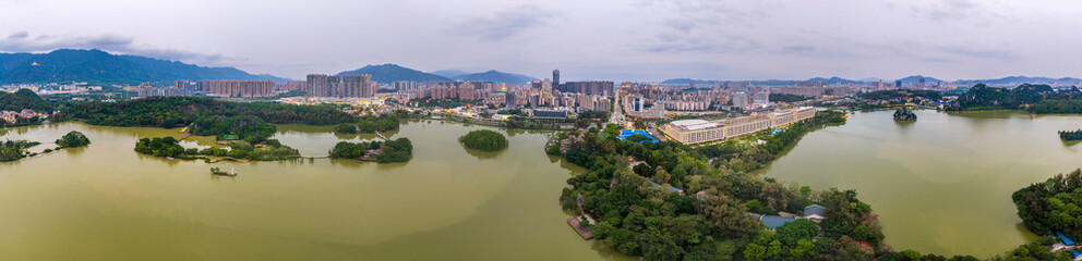 Fototapeta premium Aerial View of Seven Star Cave in Zhaoqing City, Guangdong province, China