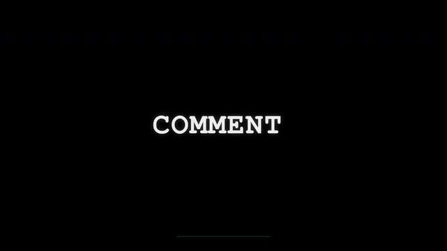 White minimalist comment text animation for social media feedback
