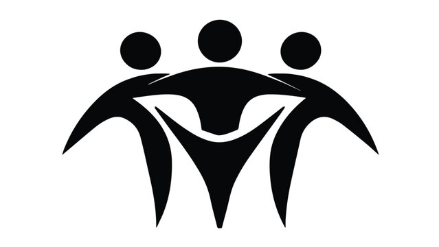 Abstract Human Figures Representing Unity and Diversity.