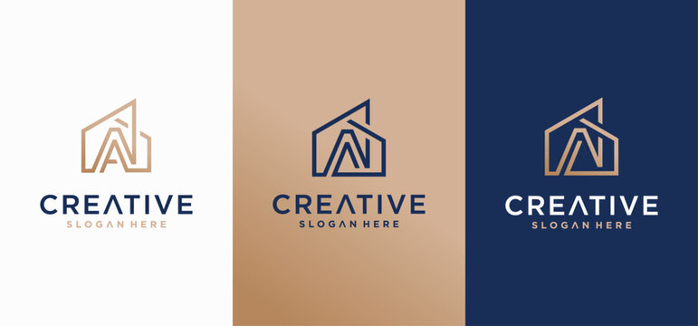 Modern Letter A Residential Logo Design for Real Estate and Housing