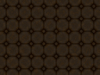 Fototapeta premium Brown Tufted Leather Upholstery Seamless Chesterfield Texture Background
