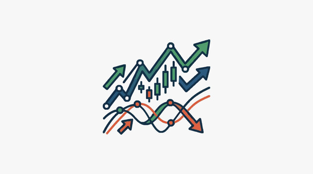Financial Market Trends Up and Down Arrows.