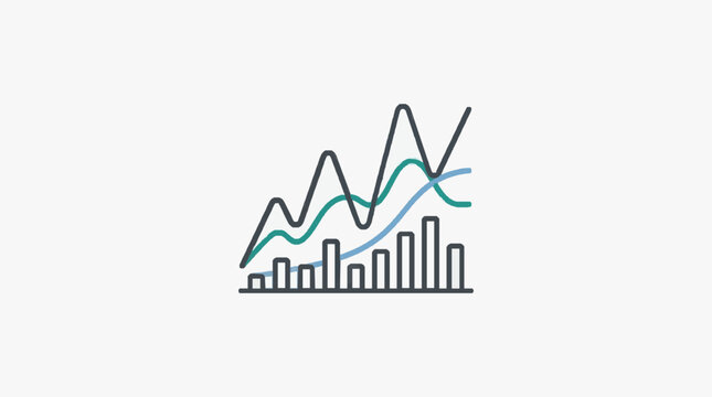Financial stock market graph showing upward trend and data analysis.