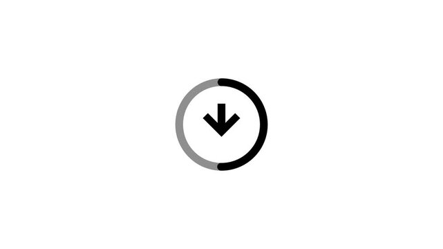 Download icon filling with black three frame progression