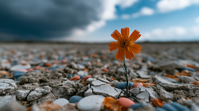 Hopeful Recovery from Drug Addiction Concept