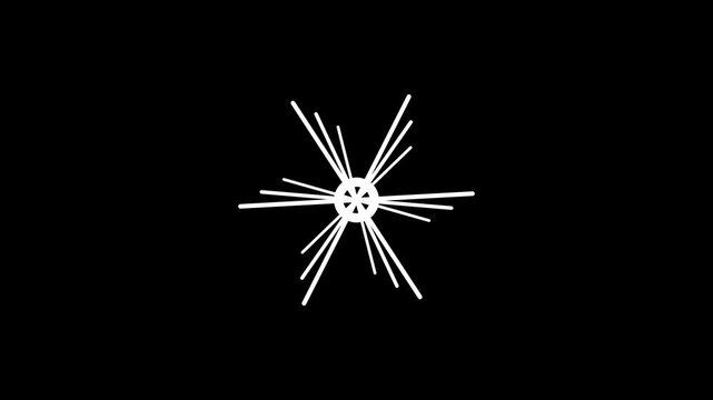Adial burst animation, firework explosion effect, sparkle circle flash, glowing line particles, black background, motion graphics overlay, premium vfx, seamless loop, 4k animation