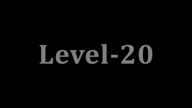 Level-20 text on black screen simple game ui element for video games.