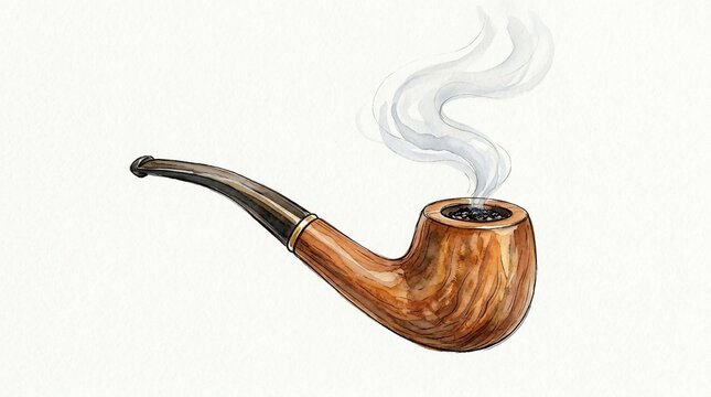 Smoking pipe with smoke rising from the bowl