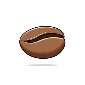 Single Rich Brown Roasted Coffee Bean with Deep Crease, a Delicious Morning Brew Ingredient