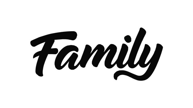 Elegant Black Family Word Logo Design for Branding.