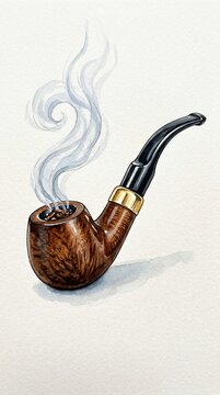 Smoking pipe with smoke rising from bowl