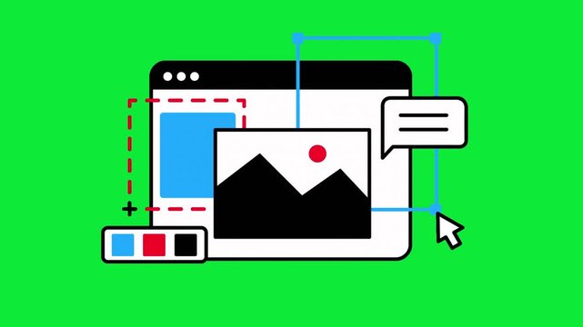 Desktop UI Animation | Modern Computer User Interface Motion Graphics Green Screen