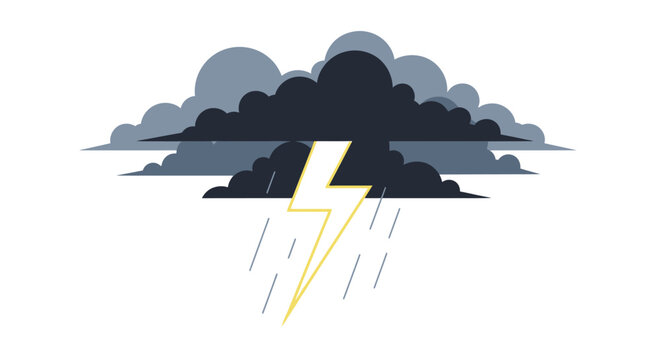 Dark storm cloud with yellow lightning.