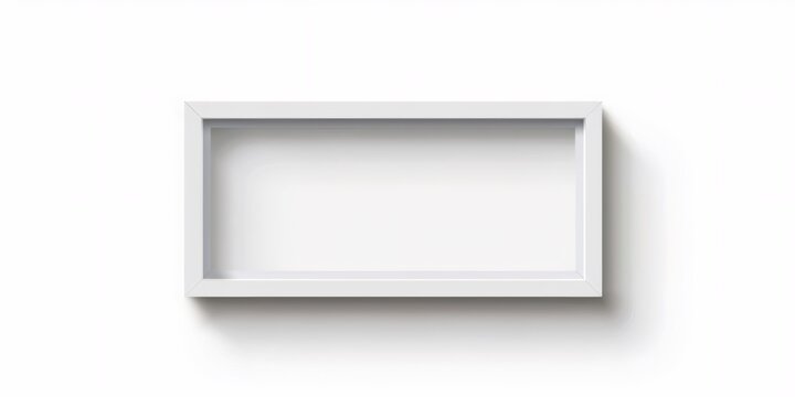 White rectangular shadow box frame mockup on wall