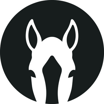 Donkey head silhouette logo