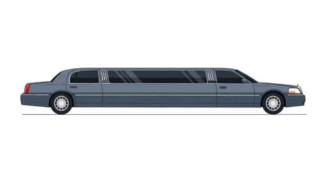 Luxury Limousine Car Side View.