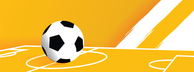 Soccer Field Banner Layout, Vector Football Pitch Background for Tournament Promotion © Trivic
