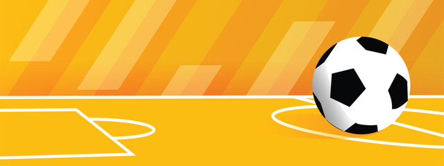 Soccer Field Banner Layout, Vector Football Pitch Background for Tournament Promotion © Trivic