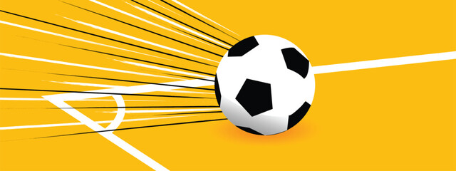 Soccer Field Banner Layout, Vector Football Pitch Background for Tournament Promotion © Trivic