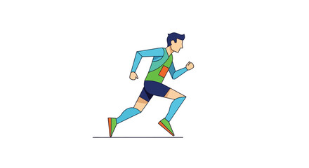 Obraz premium Man Running in Sports Clothing Fast.