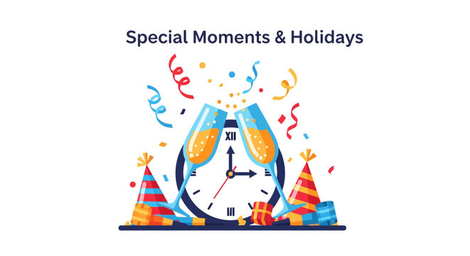New Year Celebration Clock Countdown.
