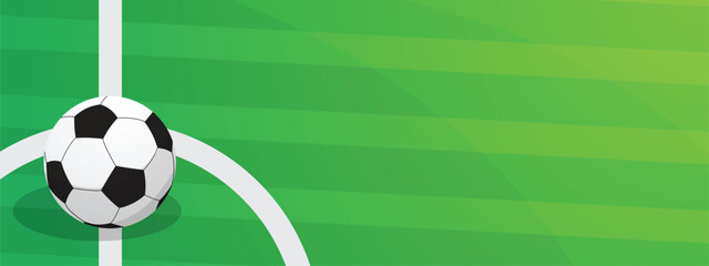 Soccer Field Banner Layout, Vector Football Pitch Background for Tournament Promotion © Trivic