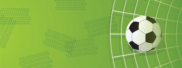 Soccer Field Banner Layout, Vector Football Pitch Background for Tournament Promotion © Trivic