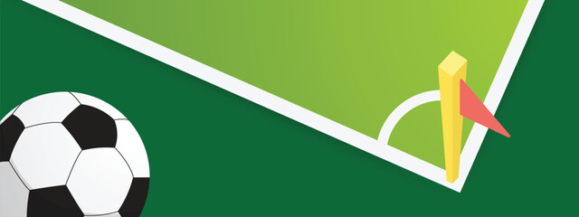 Soccer Field Banner Layout, Vector Football Pitch Background for Tournament Promotion © Trivic