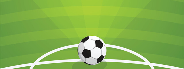 Soccer Field Banner Layout, Vector Football Pitch Background for Tournament Promotion © Trivic