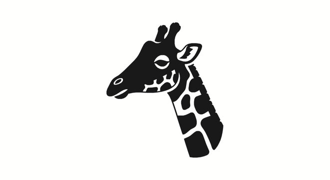 Giraffe head icon, simple style