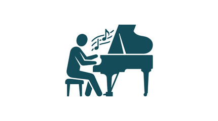 Person Playing Grand Piano Music. © Supar