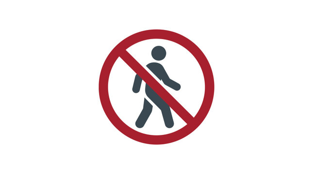 No Walking Sign Traffic Symbol.