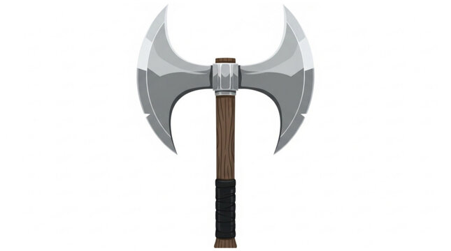 Double headed medieval battle axe warrior weapon illustration
