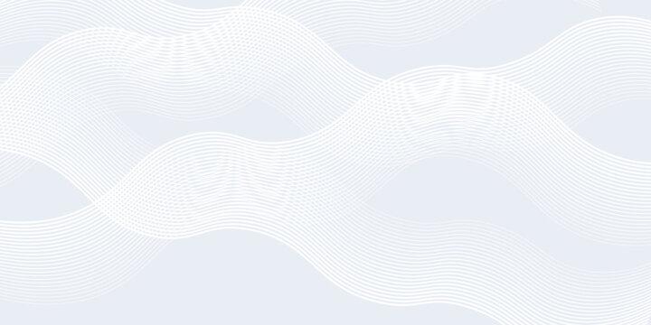 Abstract background with white and gray colors. The background features smooth, flowing lines creating a soft, modern texture. Gradient wave background vector. Silver background.
