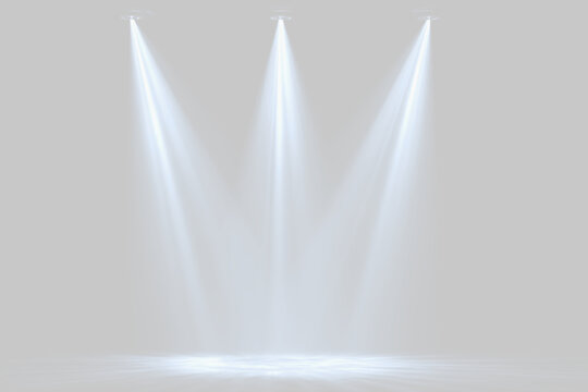 Transparent png with spotlight beams and glowing light effects stage overlay for theatrical event concert and presentation background design effect beam bright ray fog
