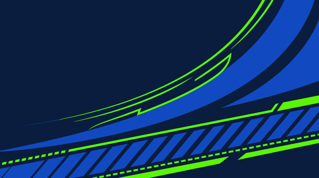 Blue and neon green racing livery wrap design.