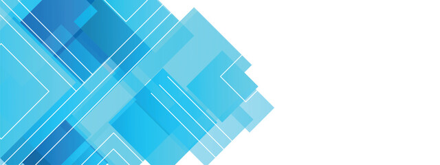 Fototapeta premium Abstract Technology Banner Template, Vector Geometric Corporate Backdrop with Dynamic Lines Layout