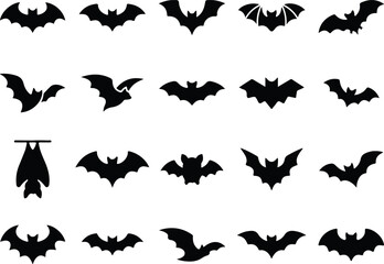 Fototapeta premium Black bat silhouettes for halloween decor