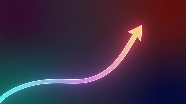 Glowing Arrow Ascending on a Gradient Background